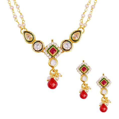 Buy Gold Finish Necklace Set By Aaduki at Amazon.in