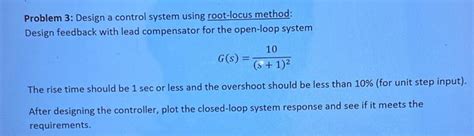 Image result for Practical Exercises of Design of Root Locus in Control System