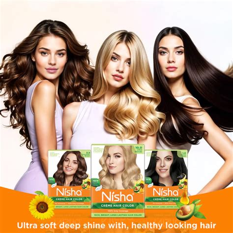 Nisha Creme Hair Color Golden Blonde 40g Pack of 6, Permanent Hair ...