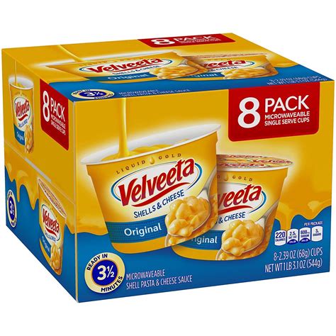 Buy VELVEETA Original Microwavable Shells & Cheese Cups, 8 Count Box ...
