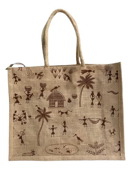 Buy Tribal Print Jute Bags Eco Reusable Print Jute Bag Cloth Carry ...