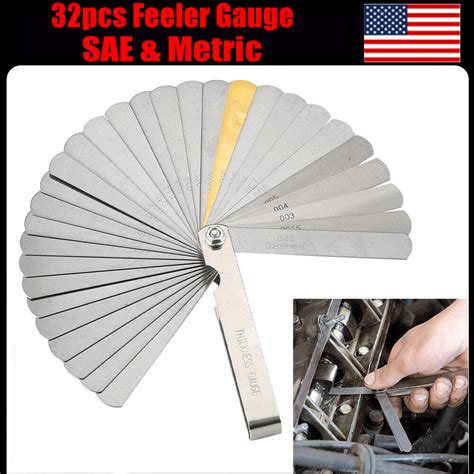 Galga Doppia Lettura 32 Blade Feeler Gauge Dual Reading Combination ...