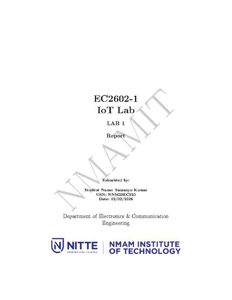 NM AM IT IoT Lab 1 Report: Sensor Data on ThingSpeak - Studocu