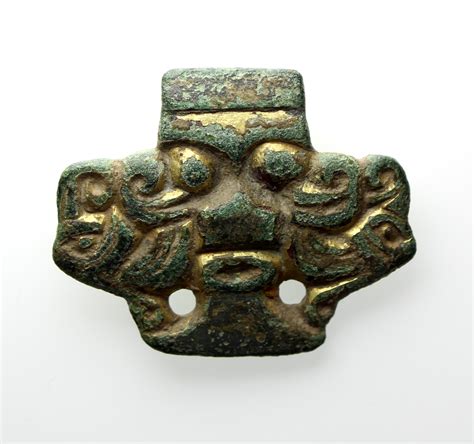 Anglo Saxon Bronze Face Mask Chip Carved & Gilded - Silbury Coins ...