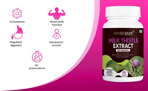 Alpspure Nutra Milk Thistle Extract Tablets -80% Silymarin | Liver ...