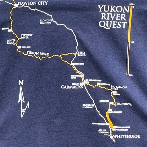 River Map L/S cotton/poly shirt - navy | Yukon River Quest