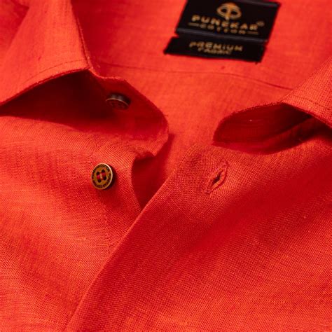 Red Color Prime Linen Shirt For Men – Punekar Cotton