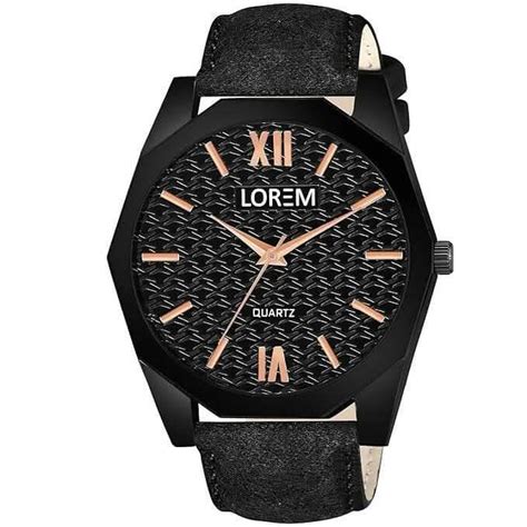LOREM Black 3d embossed Dial Analog Watch For Men - LR81 – HalfPe
