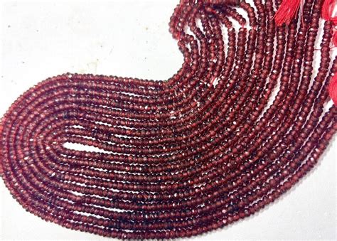 Buy Mozambique Garnet Faceted Rondelle Beads, AAA Quality, 13 Inch ...
