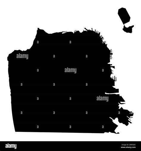 San Francisco city map silhouette isolated on white background ...