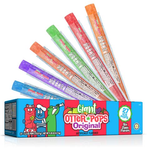 Otter Pops Giant Original 5.5oz - 27 Ice Pops, Six Zippy Flavors | Buy ...