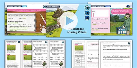 👉 Year 6 White Rose Maths Compatible Percentages - Missing Values
