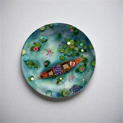 Buy KOLOROBIA Flower Boat Wall Plate| Decorative Wall Plate |Home ...