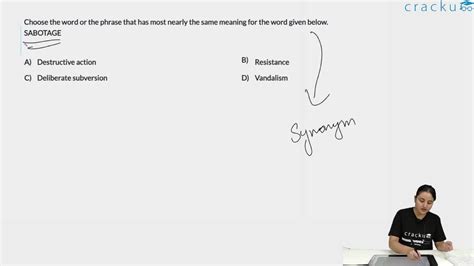 [Video] Choose the word or the phrase that has most nearly the same ...