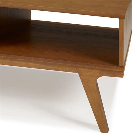 Buy Mid Century Modern Caramel Brown Solid Wood Coffee Table by Manor ...
