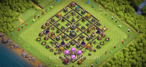 Best Anti 3 Stars Base TH9 with Link, Anti Air / Dragon 2023 - Town ...