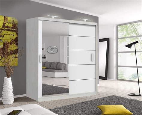Buy Lyon 2 and 3 Doors beautiful White Mirror Sliding Wardrobe 5 Sizes ...