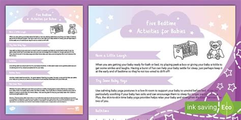Five Bedtime Activities for Babies