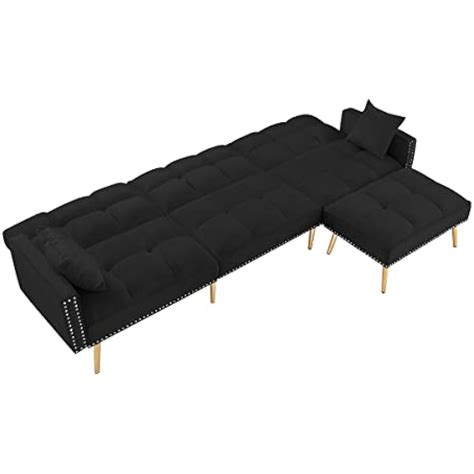 Modern Velvet Sectional Sofa Couch, L-Shaped | Ubuy India