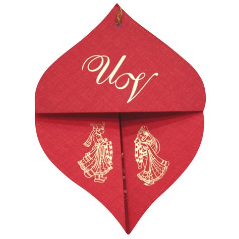 Shop Red Designer Coconut Shape Wedding Card Design |40000+ Happy ...