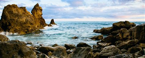 Download wallpaper 2560x1024 rocks, stones, sea, coast, landscape ...