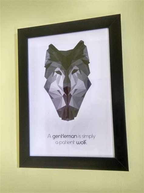 TIED RIBBONS Beechwood Wolf Abstract; Illustration Wall Hanging Framed ...