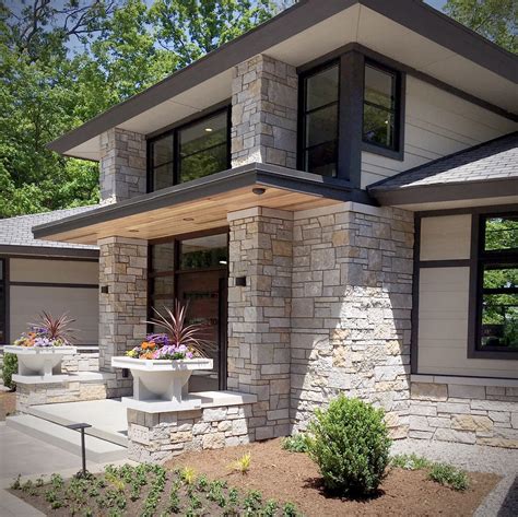 Modern Exterior Stone Wall House Design - BESTHOMISH