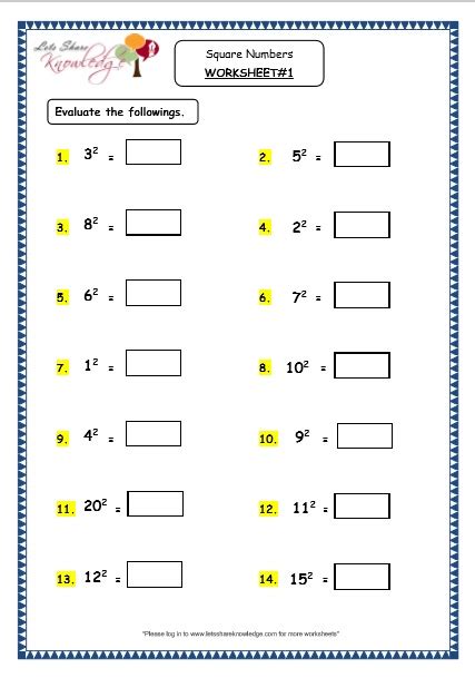 Image result for Square Numbers Homework