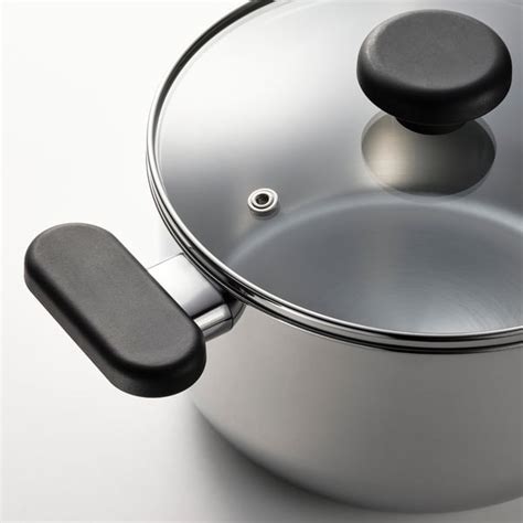 MIDDAGSMAT pot with lid, clear glass/stainless steel, 3 l (3.2 qt) - IKEA