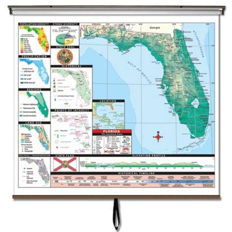 Florida Thematic Intermediate Wall Map (State Thematic Maps) : Kappa ...