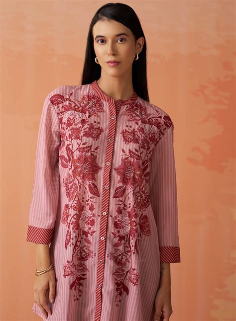 Anaya Fuchsia Printed Georgette Shirt For Women – Lakshita
