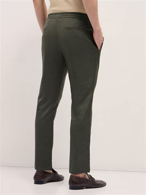 Men Olive Green Slim Fit Formal Trouser – FYVA