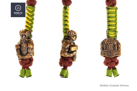 Thor Bead Knife Lanyard | Bronze Paracord Keychains