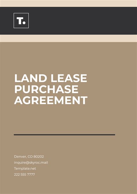 Free Land Lease Purchase Agreement Template to Edit Online