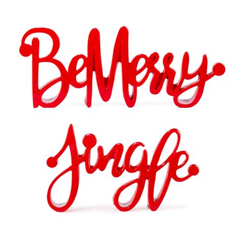 Melrose Set of 4 "Be Merry" and "Jingle" Christmas Wall Signs 12.75 ...