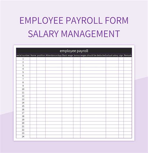 Excel Payroll Template Customization