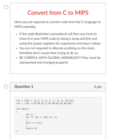 Image result for How to Convert C Code to MIPS Code with Array