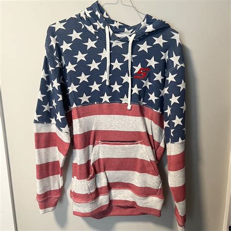 M American Flag Snap On hoodie - Depop
