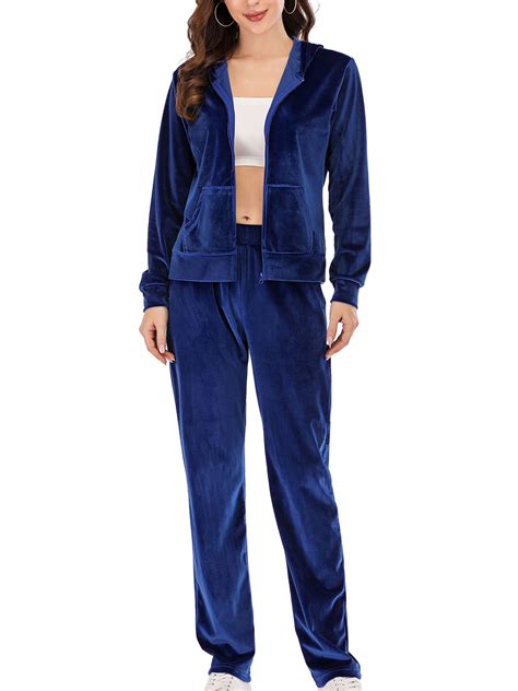 Women's Plus Size Athleisure Velour Tracksuit Yoga Jogger Pant and ...