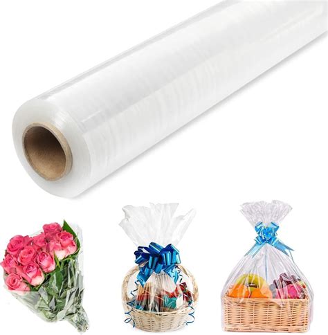 Amazon.com: Wrap Junky Premium 3mm Thick Clear Cellophane Wrap Roll ...