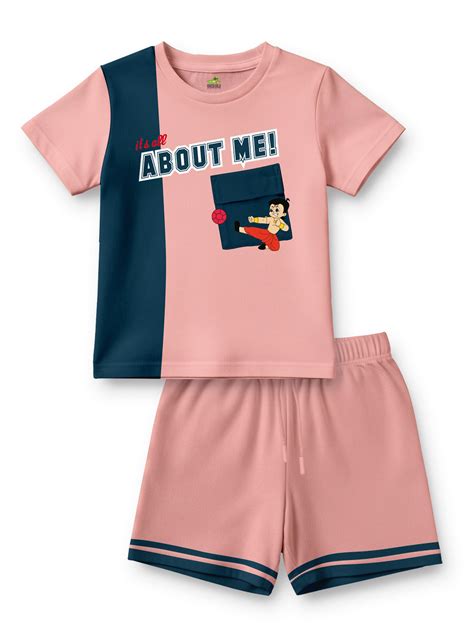 Chhota Bheem ABOUT ME Kids Clothing Set – Peach T-Shirt with Shorts ...