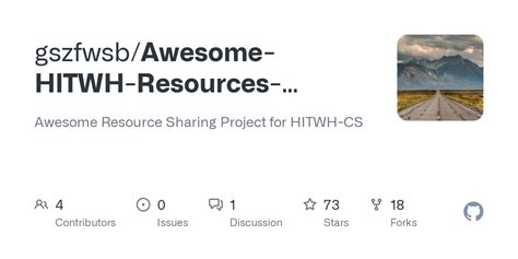 GitHub - gszfwsb/Awesome-HITWH-Resources-Sharing: Awesome Resource ...