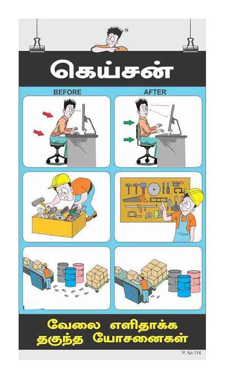 Posterkart VADPT114 Quality Poster-KAIZEN-Tamil, 66 cm x 36 cm x 1 cm ...