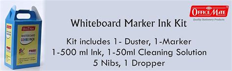 Soni Officemate Whiteboard Marker Kit (Blue)| 500ml Ink + Marker ...
