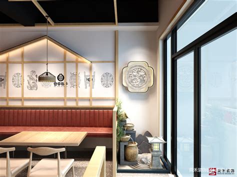 10万元餐饮空间200平米装修案例_效果图 - 济南早餐店装修设计公司 - 设计本