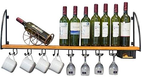 Metal Iron Wall-mounted Wine Bottle Wine Rack Attic Wall Shelf with ...