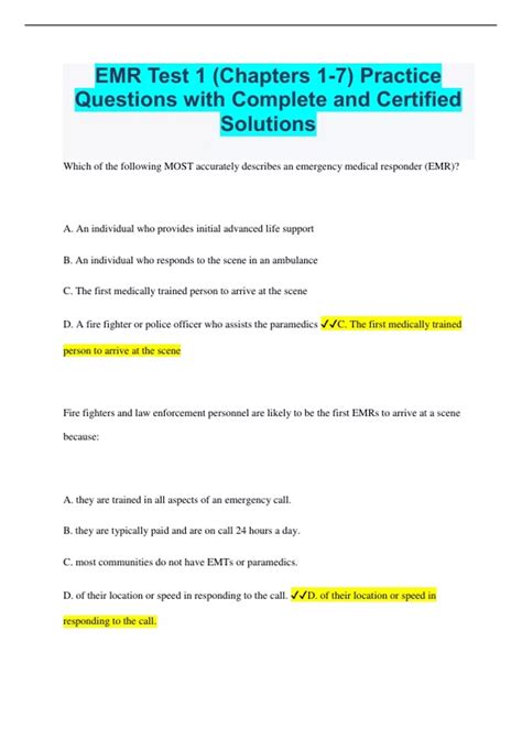 Image result for EMR Practice Questions