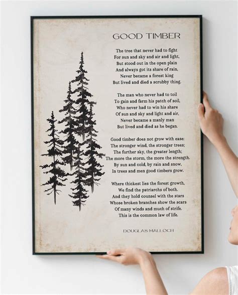 Good Timber Poem LDS Gift Thomas S Monson Mormon Quote - Etsy