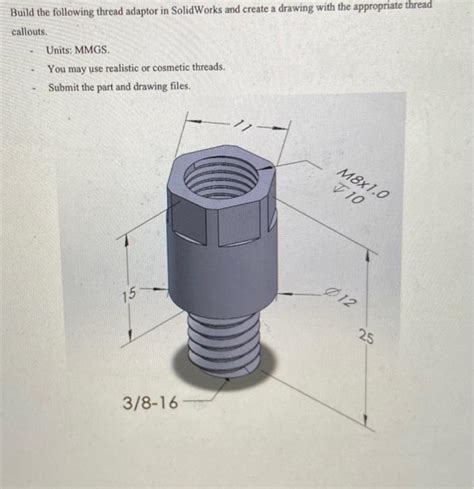 Insert External Thread On a SolidWorks Part 的图像结果