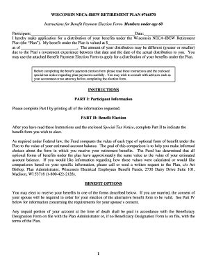 Fillable Online WISCONSIN NECA-IBEW RETIREMENT PLAN #766870 Fax Email ...